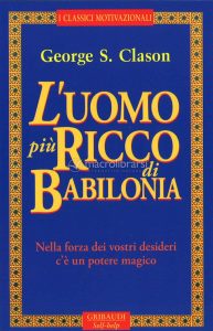 copertina del libro blu con titolo l'uomo pi ricco di babilonia in giallo